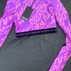 Versace Jeans Collection Purple Crop Top